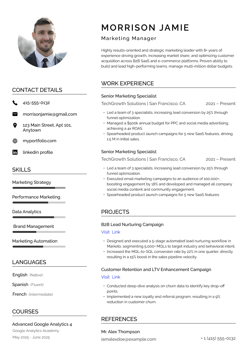 resume image of Name